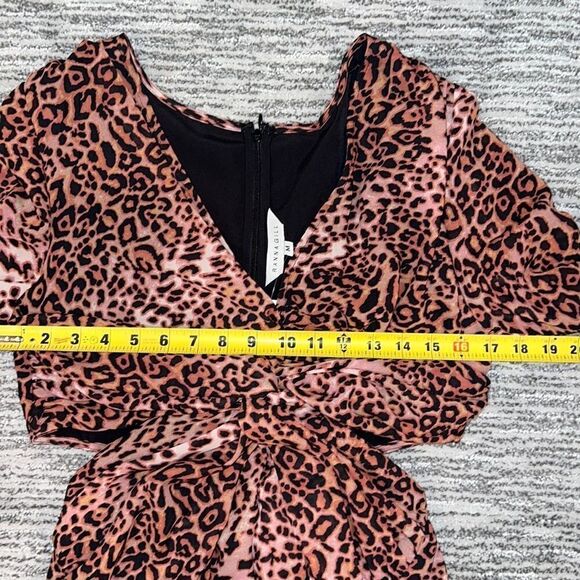 NWT Ranna Gill Anthropologie Floral Cutouts Leopard Print Midi Dress Medium - Picture 8 of 13